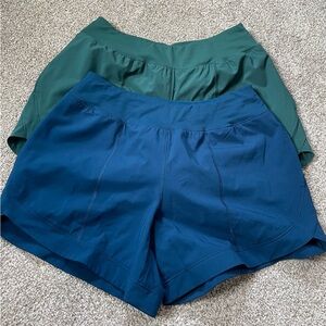 2 Pairs Tek Gear Women's Dark Green Dark Blue Athletic Shorts SZ M